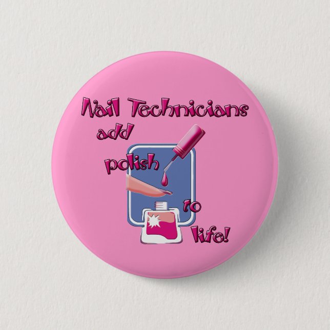 Badge Rond 5 Cm Bouton Techniciens à ongles (Devant)