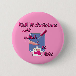 Badge Rond 5 Cm Bouton Techniciens à ongles