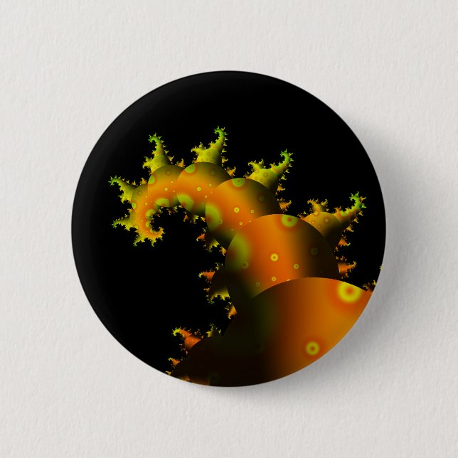 Badge Rond 5 Cm Bouton Tentacle Fractal (Devant)