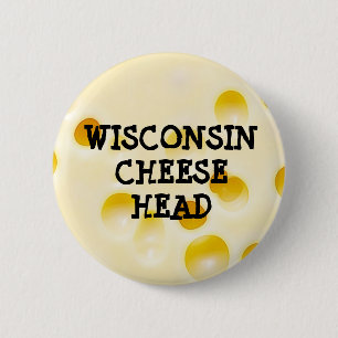 Badge Rond 5 Cm Bouton Tête de fromage Wisconsin
