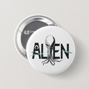 Badge Rond 5 Cm Bouton Texte de l'Alien d'espace