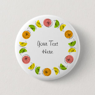 Badge Rond 5 Cm Bouton Texte multicercle Citrus rond