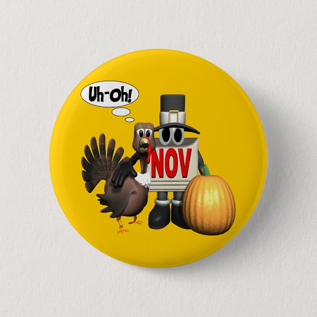 Badge Rond 5 Cm Bouton - thanksgiving Turquie (Devant)