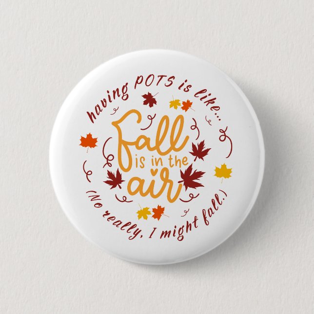 Badge Rond 5 Cm Bouton Thème Automne Pots (Devant)