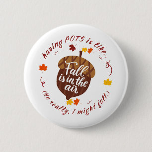 Badge Rond 5 Cm Bouton Thème Automne Pots