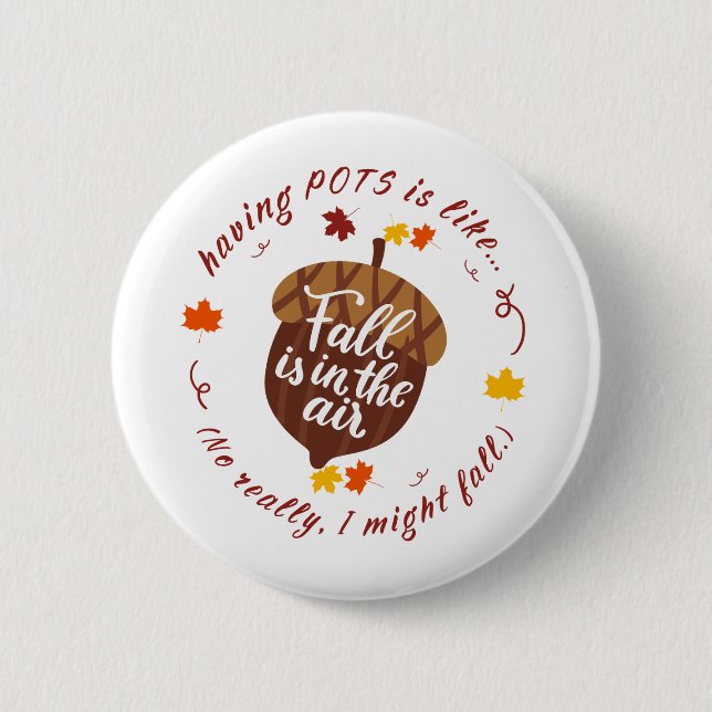 Badge Rond 5 Cm Bouton Thème Automne Pots (Devant)