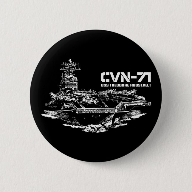 Badge Rond 5 Cm Bouton Theodore Roosevelt, porte-avions (Devant)