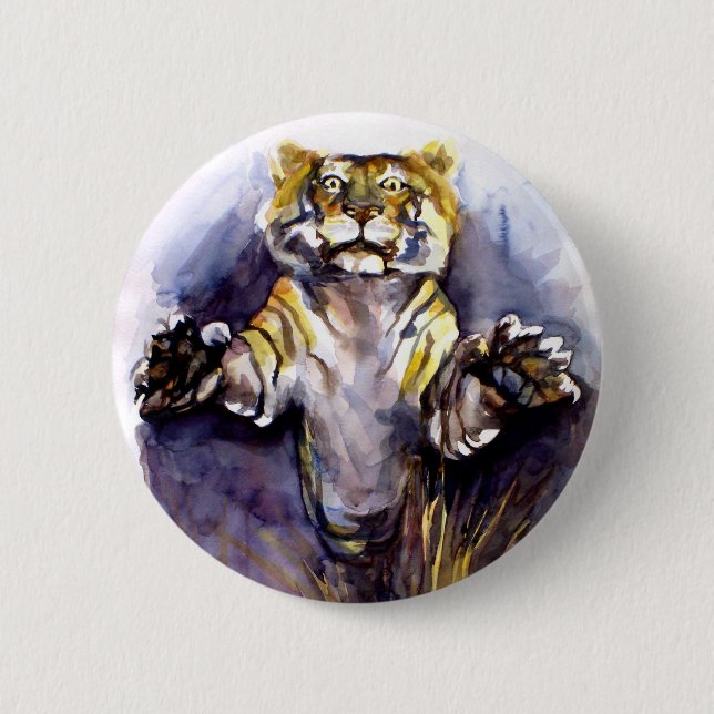 Badge Rond 5 Cm Bouton Tiger (Devant)