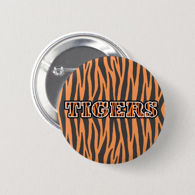 Badge Rond 5 Cm Bouton TIGERS (Devant & derrière)
