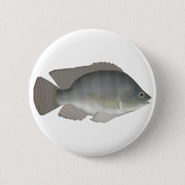 Badge Rond 5 Cm Bouton Tilapia du Nil (Devant)