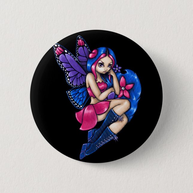 Badge Rond 5 Cm "" Bouton timide (Devant)