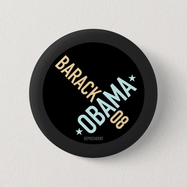 Badge Rond 5 Cm Bouton tordu de Barack Obama 08 (Devant)