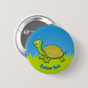 Badge Rond 5 Cm Bouton Tortue de dessin