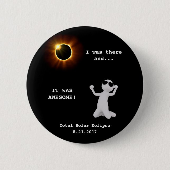 Badge Rond 5 Cm Bouton total d'éclipse solaire (Devant)