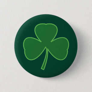 Badge Rond 5 Cm Bouton Trèfle