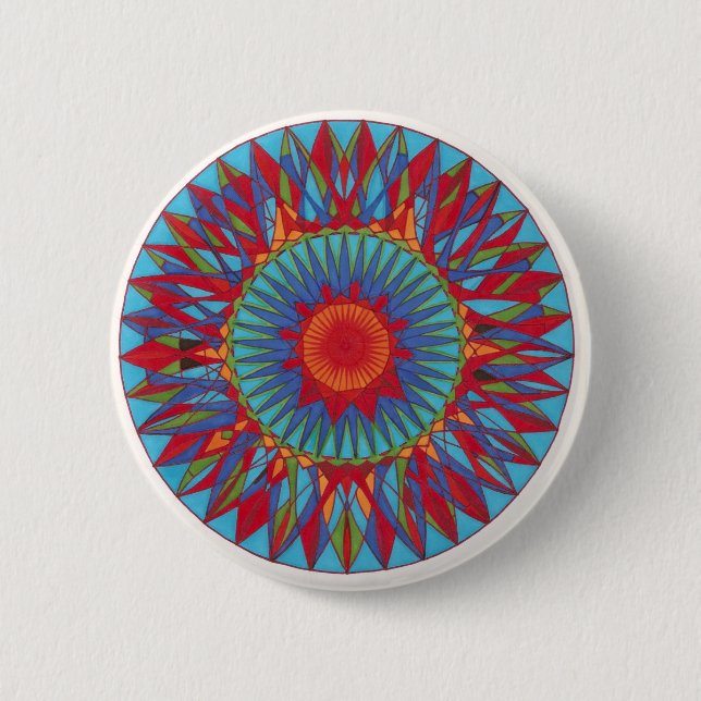 Badge Rond 5 Cm Bouton tri 1 idiot de mandala (Devant)