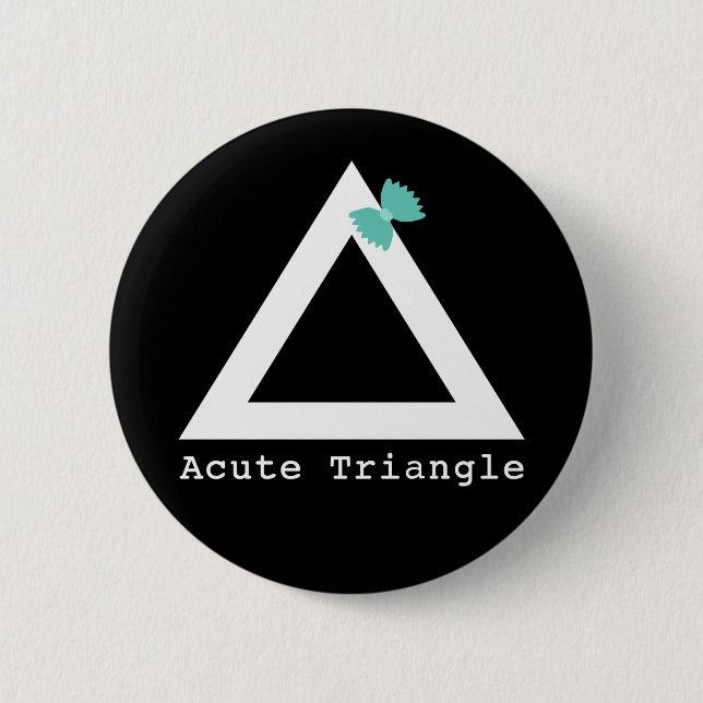 Badge Rond 5 Cm Bouton Triangle Aigu (Devant)