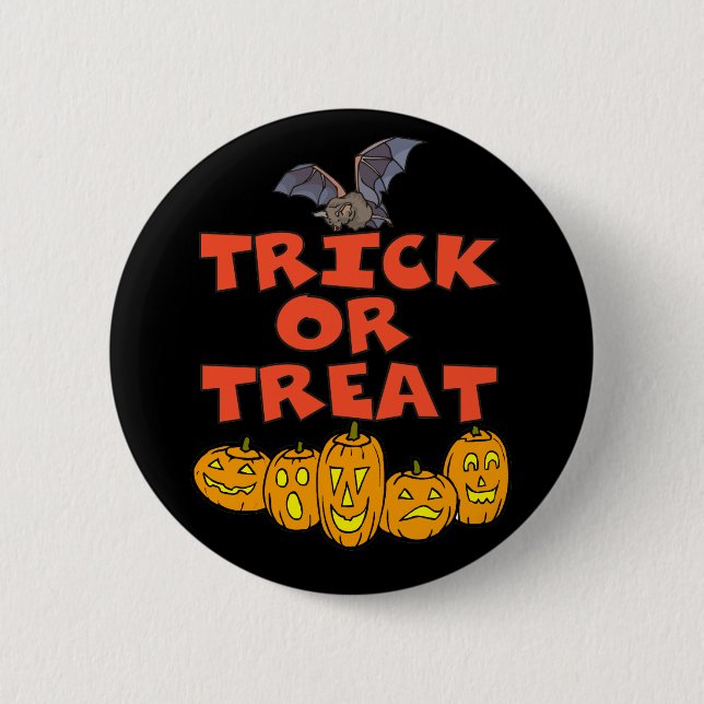 Badge Rond 5 Cm Bouton Trick Ou Treat (Devant)