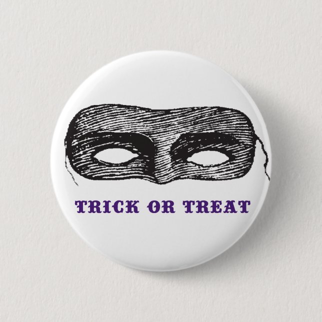 Badge Rond 5 Cm Bouton Trick ou Treat Mask (Devant)