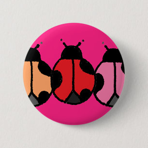 Badge Rond 5 Cm Bouton Trio de Ladybug