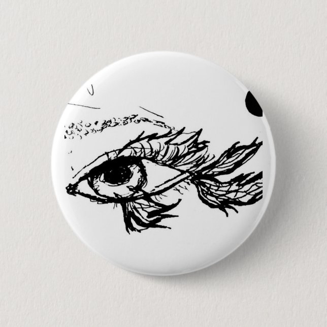 Badge Rond 5 Cm Bouton Trippy de poissons (Devant)