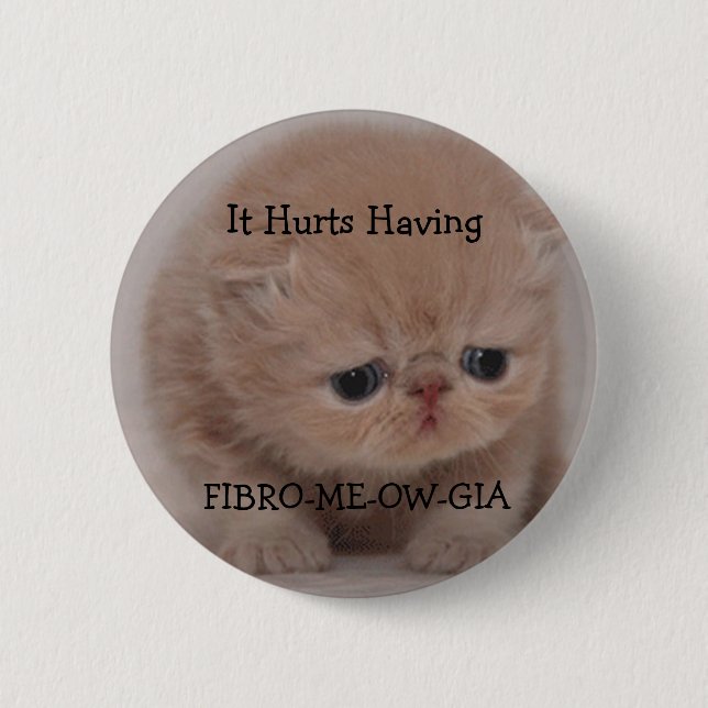 Badge Rond 5 Cm Bouton triste de chaton de conscience de (Devant)