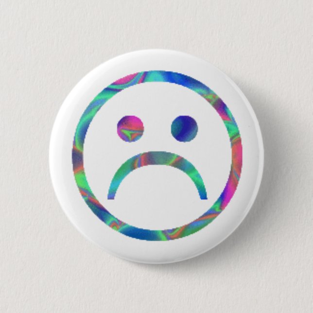Badge Rond 5 Cm Bouton triste de visage (Devant)
