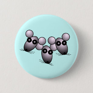 Badge Rond 5 Cm Bouton trois souris aveugles