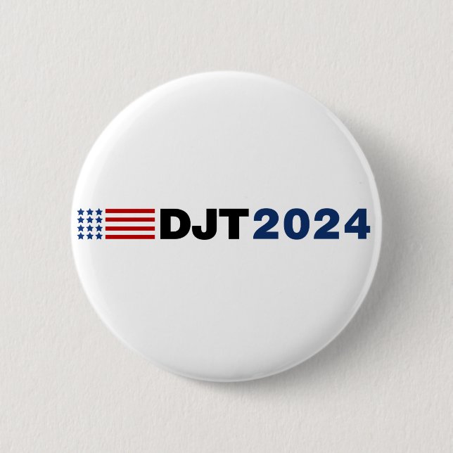 Badge Rond 5 Cm Bouton Trump 2024 DJT (Devant)