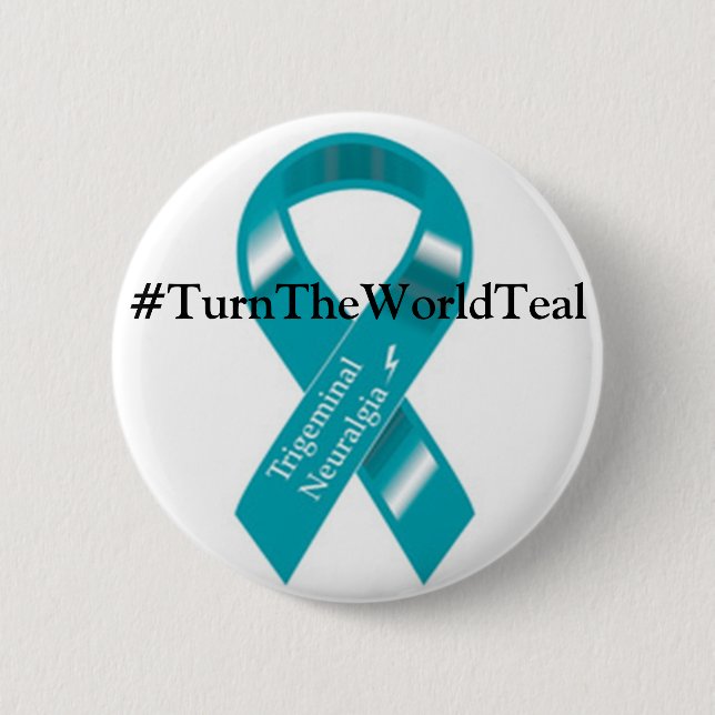 Badge Rond 5 Cm bouton #TurnTheWorldTeal (Devant)