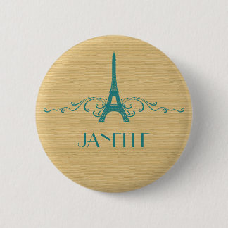 Badge Rond 5 Cm Bouton turquoise