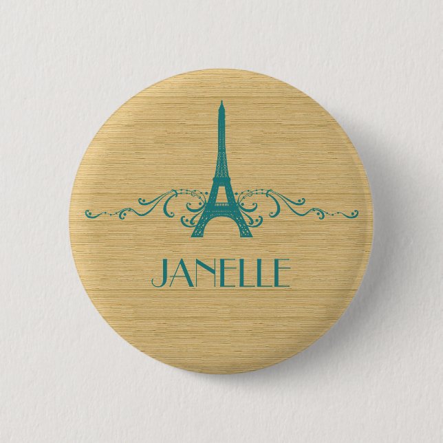 Badge Rond 5 Cm Bouton turquoise (Devant)