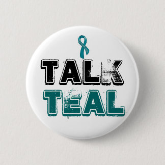 Badge Rond 5 Cm Bouton turquoise de conscience de Cancer ovarien