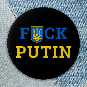 Badge Rond 5 Cm Bouton ukrainien de soutien de Puck Futin Ukraine
