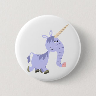 Badge Rond 5 Cm Bouton Unicorn Carton inhabituel