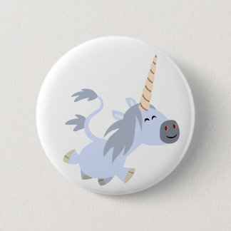 Badge Rond 5 Cm Bouton Unicorn Carton Trotting