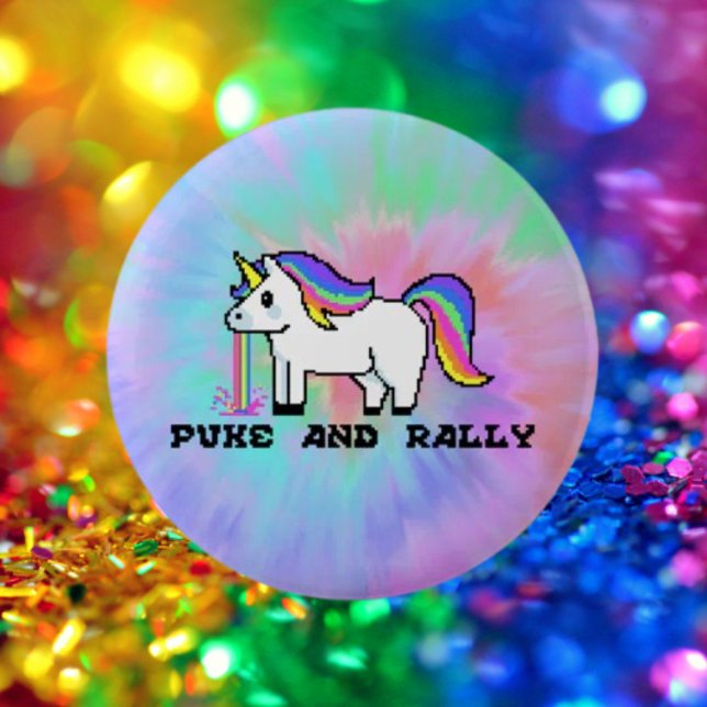 Badge Rond 5 Cm Bouton Unicorne Puke & Rally Rainbow | Dye cravate (Créateur téléchargé)