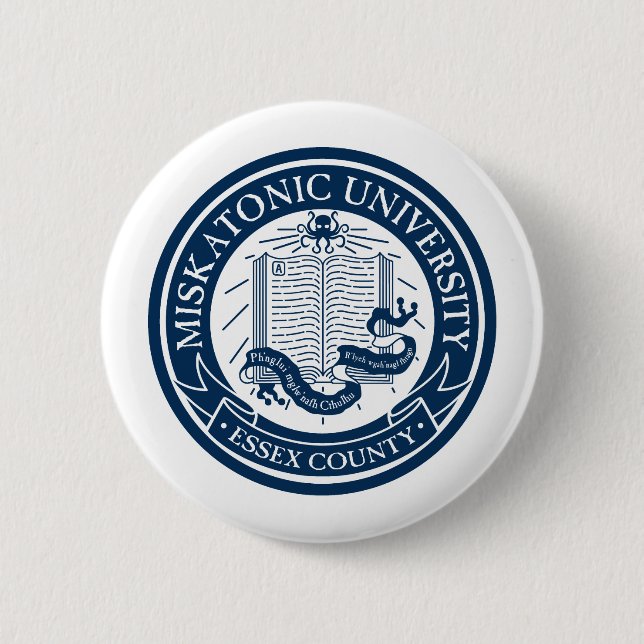 Badge Rond 5 Cm Bouton Université Miskatonique (Devant)