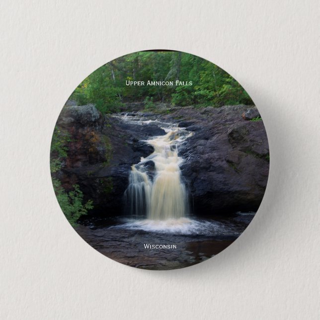 Badge Rond 5 Cm Bouton Upper Amnicon Falls (Devant)