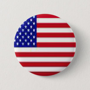 Badge Rond 5 Cm Bouton USA