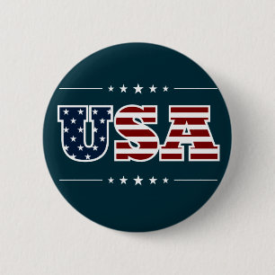 Badge Rond 5 Cm Bouton USA