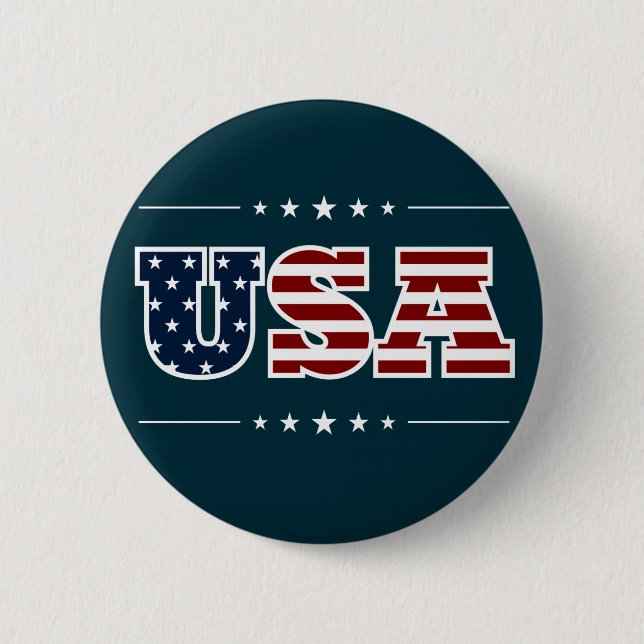 Badge Rond 5 Cm Bouton USA (Devant)