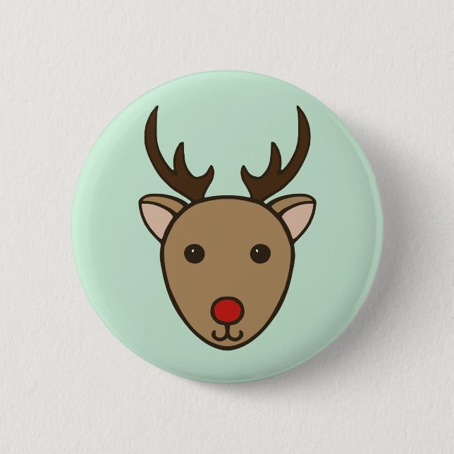Badge Rond 5 Cm Bouton Vacances Reindeer (Devant)