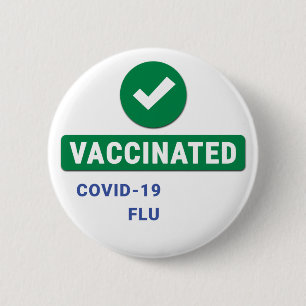 Badge Rond 5 Cm Bouton vacciné