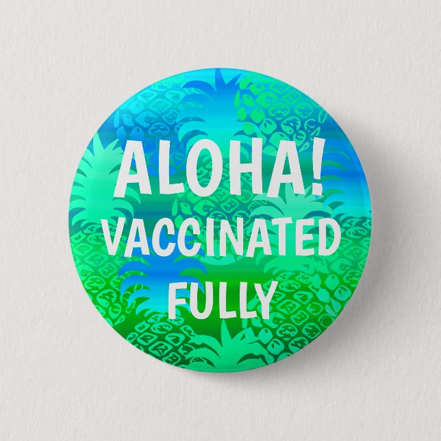 Badge Rond 5 Cm Bouton vacciné de l'Aloha à l'ananas hawaïen de Pu (Devant)