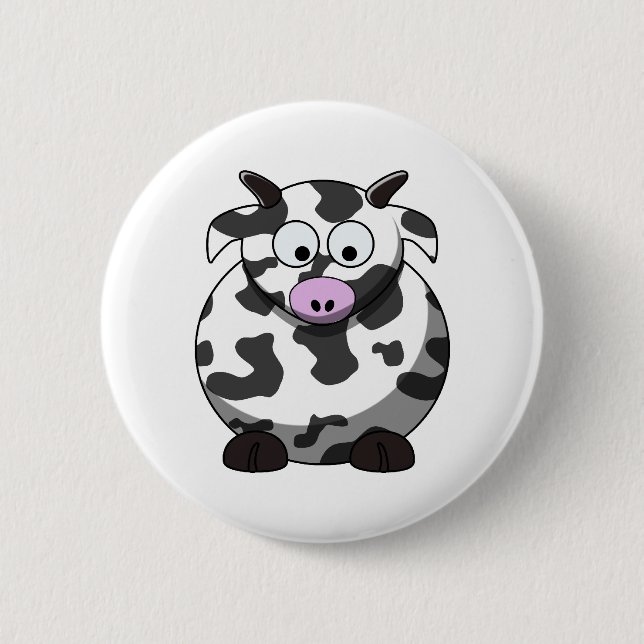 Badge Rond 5 Cm Bouton Vache de dessin (Devant)