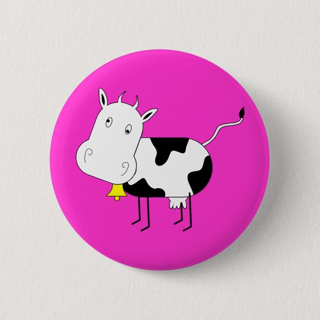 Badge Rond 5 Cm Bouton Vache de dessin (Devant)