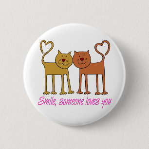 Badge Rond 5 Cm Bouton Valentine Chats In Love