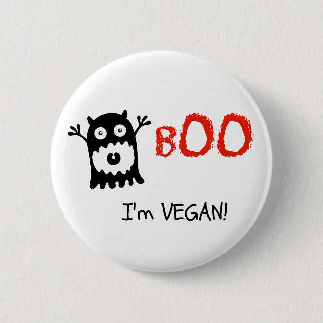 Badge Rond 5 Cm Bouton végétalien de Halloween (Devant)