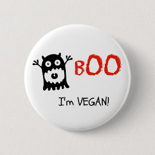 Badge Rond 5 Cm Bouton végétalien de Halloween